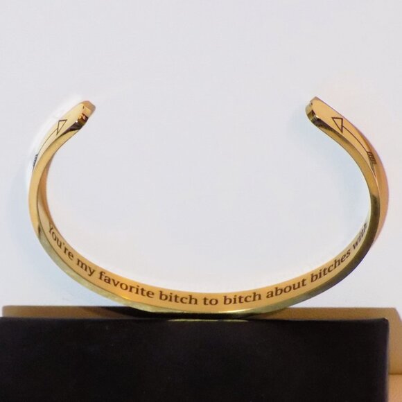 New Mint&Lily Gold Cuff Bracelet: You're My Favorite *B* to *B* about *B*es With - Picture 4 of 8